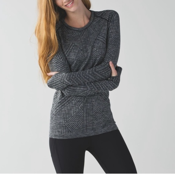 lululemon athletica Tops - Lululemon 4 Restless Pullover Heathered Black Long-Sleeve Top